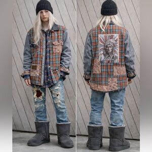 Shabby chic style reversible Patchwork jacket